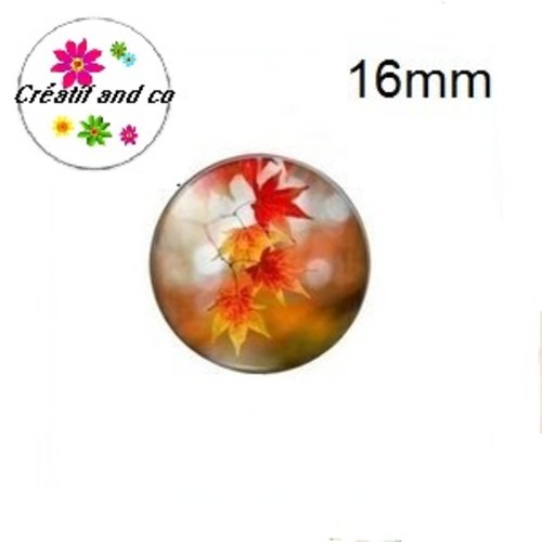 X2 cabochons feuille d'érable 16mm