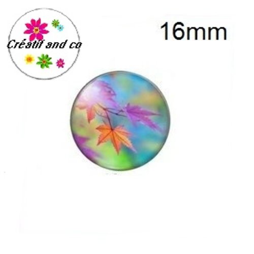 X2 cabochons feuille d'érable 16mm
