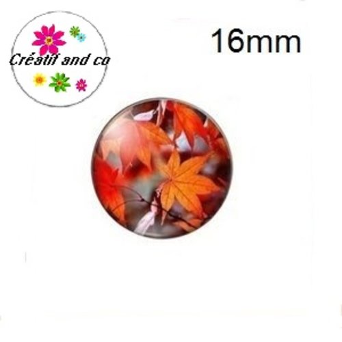 X2 cabochons feuille d'érable 16mm