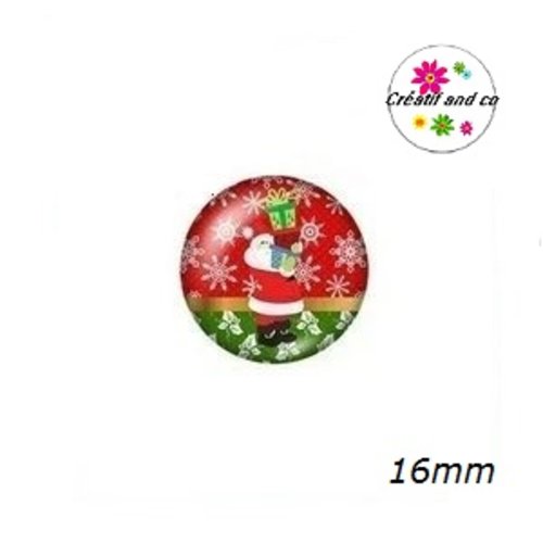 X2 cabochons père noël 16mm