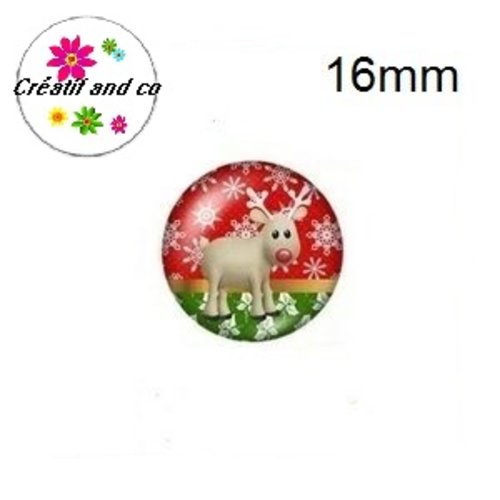 X2 cabochons cerf 16mm
