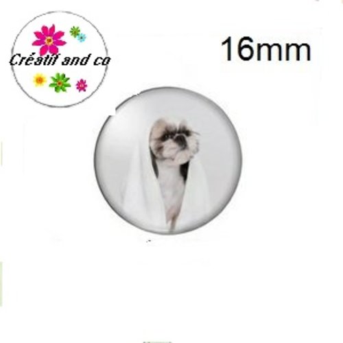 X2 cabochons  chien humoristique 16mm
