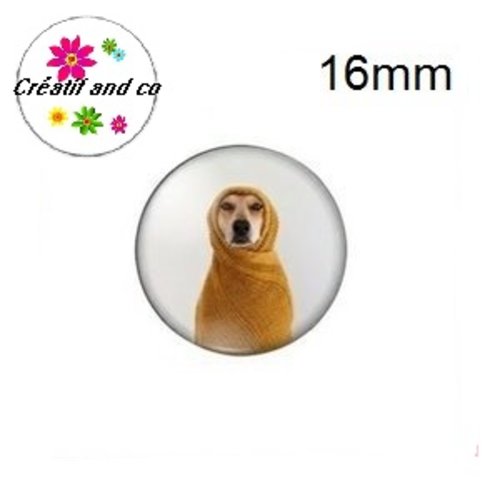 X2 cabochons  chien humoristique 16mm
