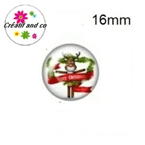 X2 cabochons cerf 16mm