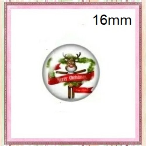 X2 cabochons cerf 16mm