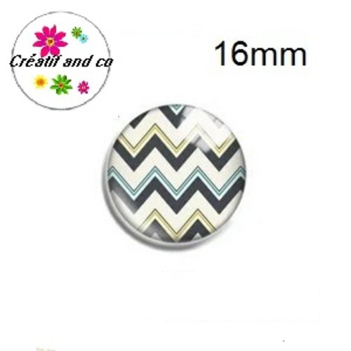 X2 cabochons motif géomètrique 16mm