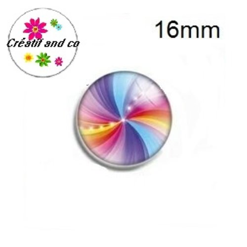 X2 cabochons colorés 16mm