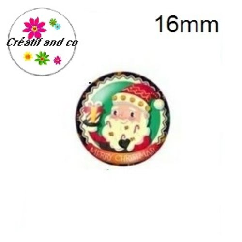 X2 cabochons père noël 16mm
