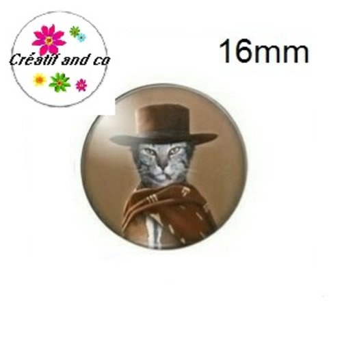 X2 cabochons chat humoristique 16mm
