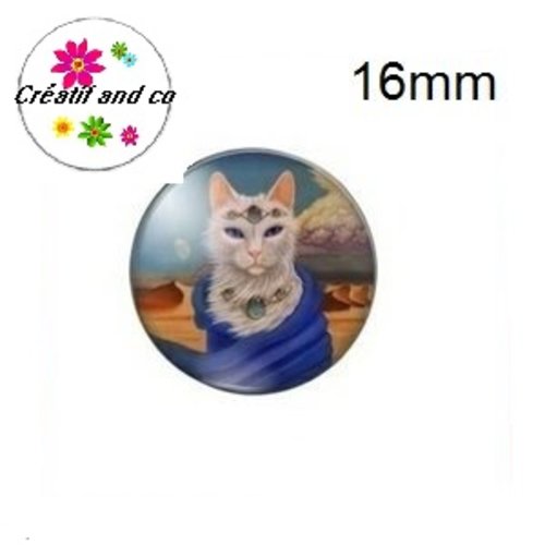 X2 cabochons chat humoristique 16mm