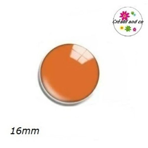 X2 cabochons oranges 16mm