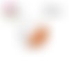 X2 cabochons motif géomètrique orange et blanc marbré 16mm