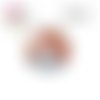 X2 cabochons fleurs dans vase 16mm