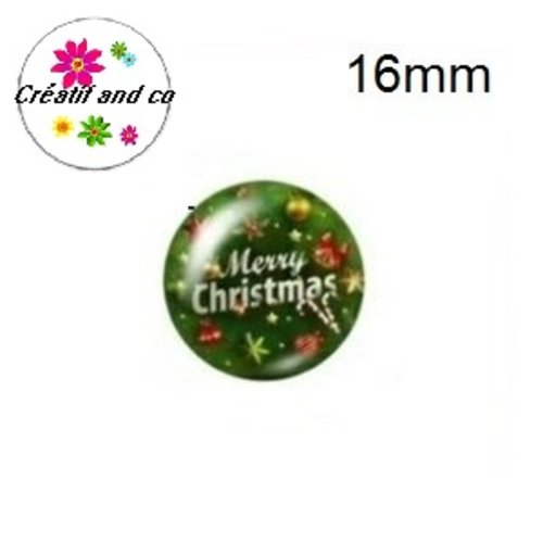 X2 cabochons merry christmas 16mm