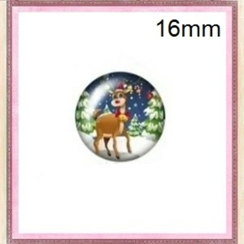X2 cabochons cerf 16mm