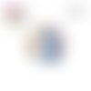 X2 cabochons chat bleu 16mm