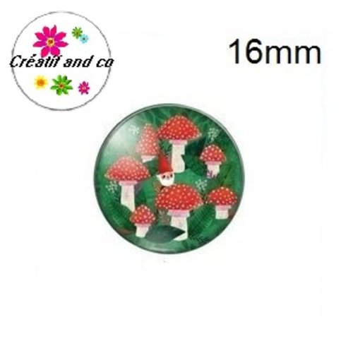 X2 cabochons chamipgnons 16mm