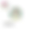 X2 cabochons chat et sa couronne de fleur 10mm