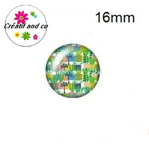 X2 cabochons feuilles 16mm