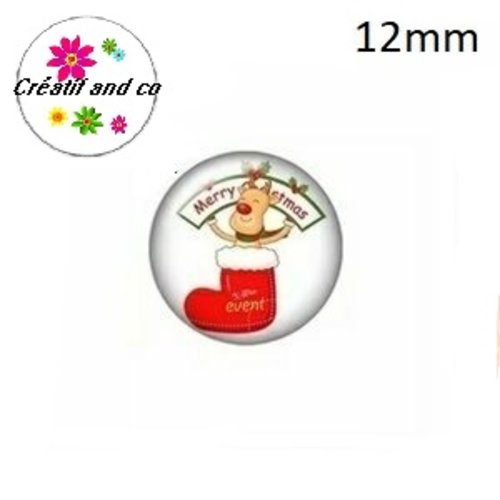 X2 cabochons cerf 12mm