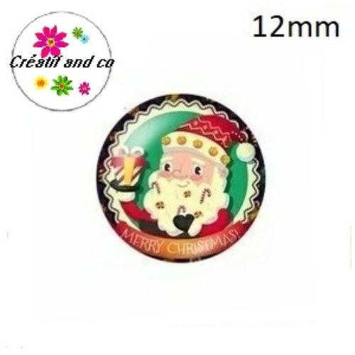 X2 cabochons père noël 12mm