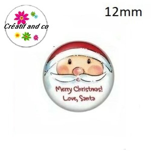 X2 cabochons père noël 12mm