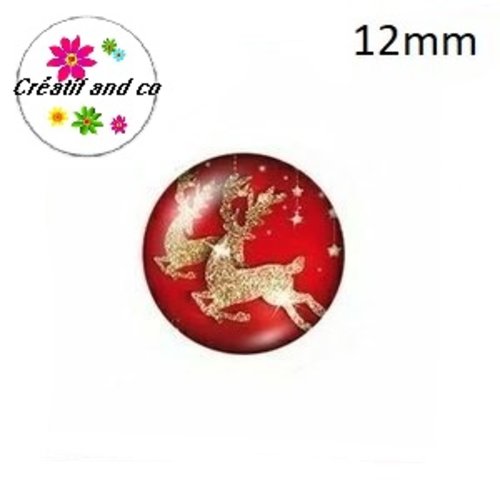 X2 cabochons cerf 12mm