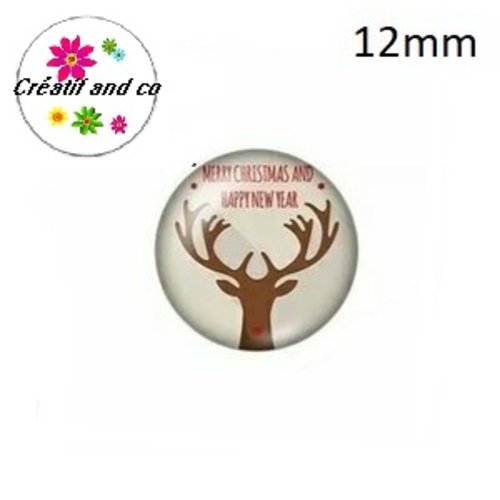 X2 cabochons cerf 12mm