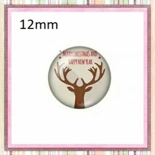 X2 cabochons cerf 12mm