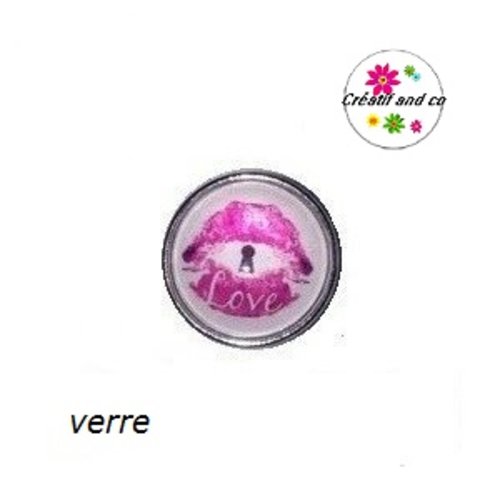 Bouton pression  kiss rose et serrure