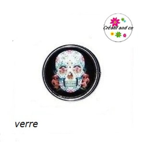 Bouton pression tête de mort mexicaine