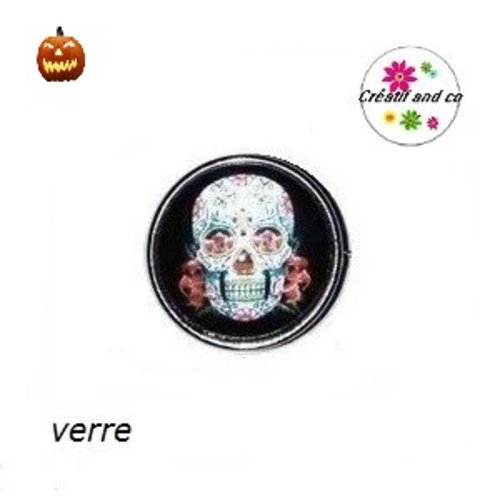 Bouton pression tête de mort mexicaine