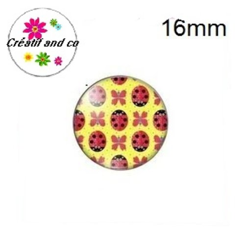 X2 cabochons nuée de coccinelle 16mm