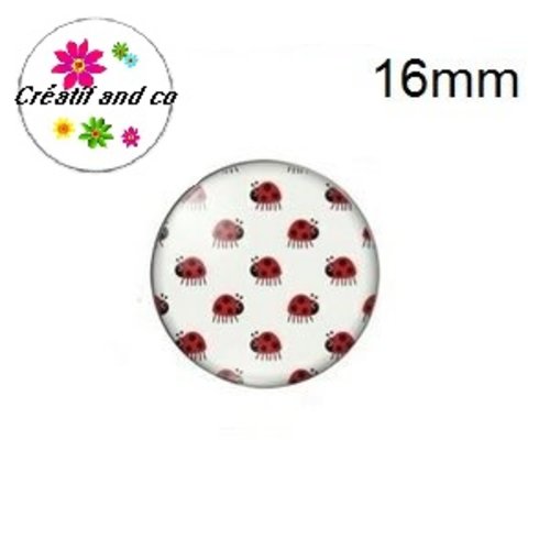 X2 cabochons nuée de coccinelle 16mm