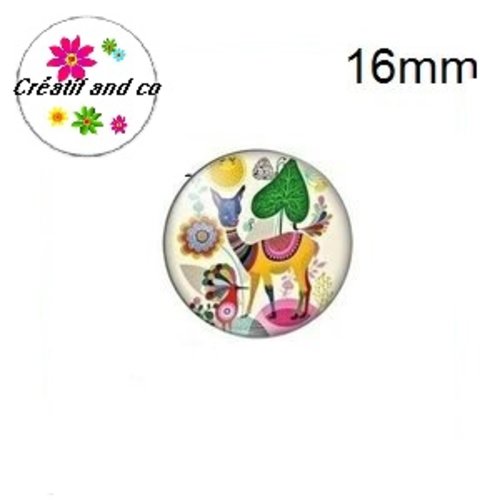 X2 cabochons faon coloré 16mm