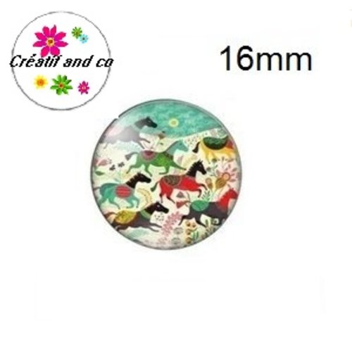 X2 cabochons animaux colorés 16mm