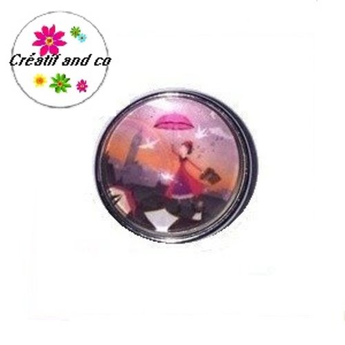 Bouton pression femme et son parapluie