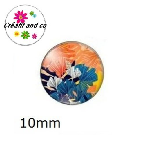 X2 cabochons fleuris 10mm