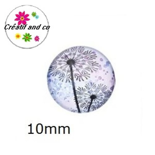 X2 cabochons pissenlit 10mm
