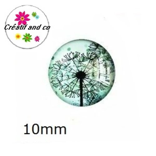 X2 cabochons pissenlit 10mm