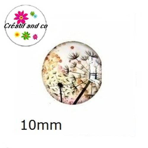 X2 cabochons pissenlit 10mm