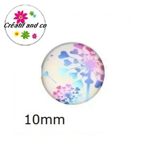 X2 cabochons pissenlit 10mm
