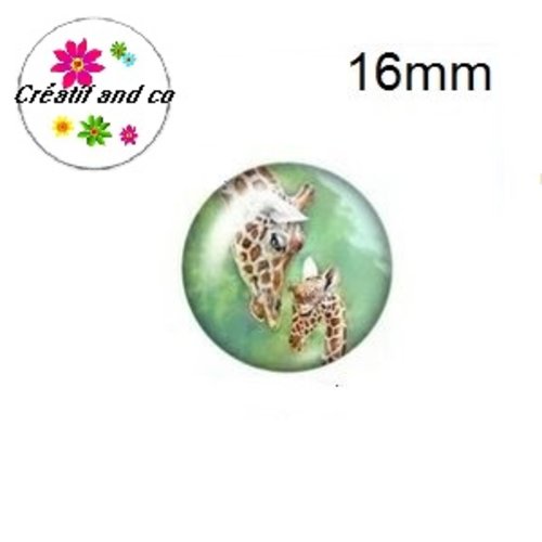 X2 cabochons duo de girafe 16mm