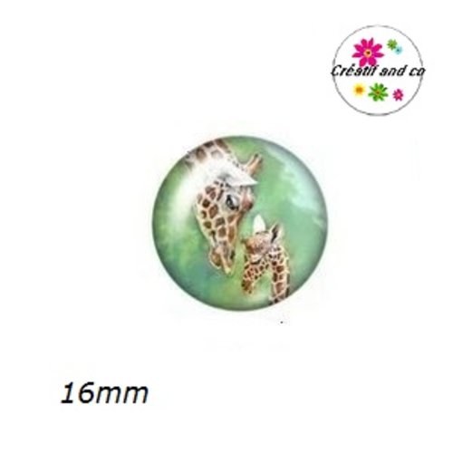 X2 cabochons duo de girafe 16mm