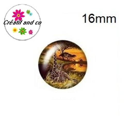 X2 cabochons girafe 16mm
