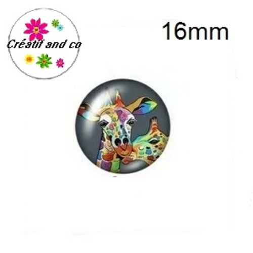 X2 cabochons duo de girafe 16mm