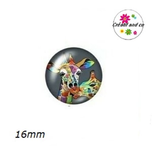X2 cabochons duo de girafe 16mm
