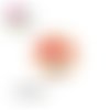 X 2 cabochons fleurs rouges, pavot 10mm