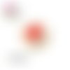 X 2 cabochons fleur rouge, pavot 10mm