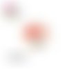 X 2 cabochons fleurs rouges, pavot 10mm